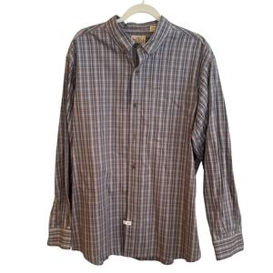 RedHead Brand Co Mens XL Plaid Long Sleeve Button Down Shirt Grey Black White